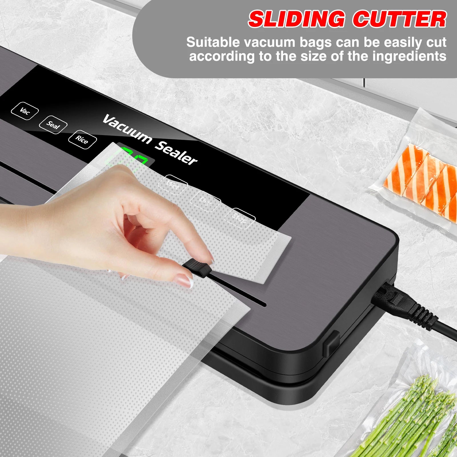 PactFresh vacuum sealer in use sealing meal prep containers