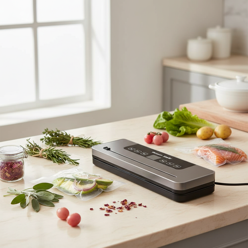 PactFresh vacuum sealer front view showing control panel and 5 sealing modes